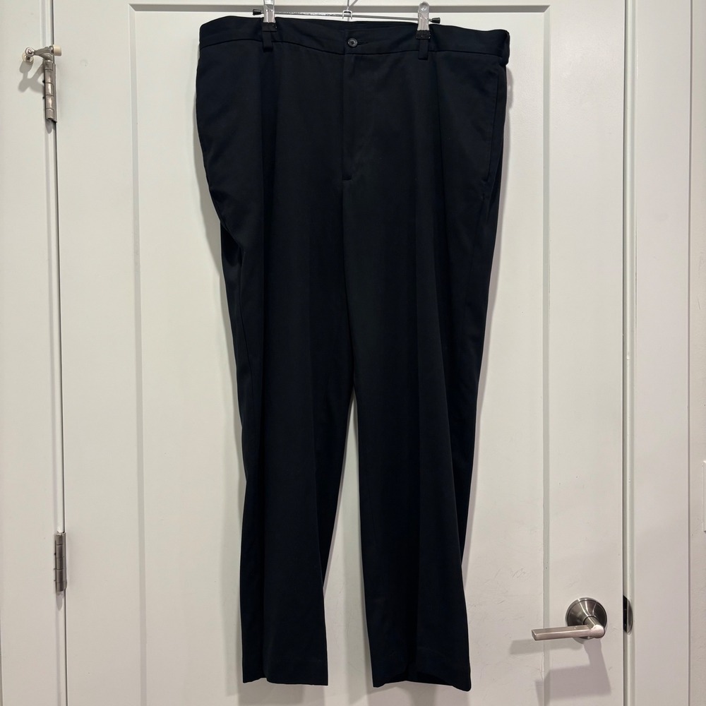 Lyle & Scott Scotland Mens Black Dress Pants Flat Front Trousers 40W 30L